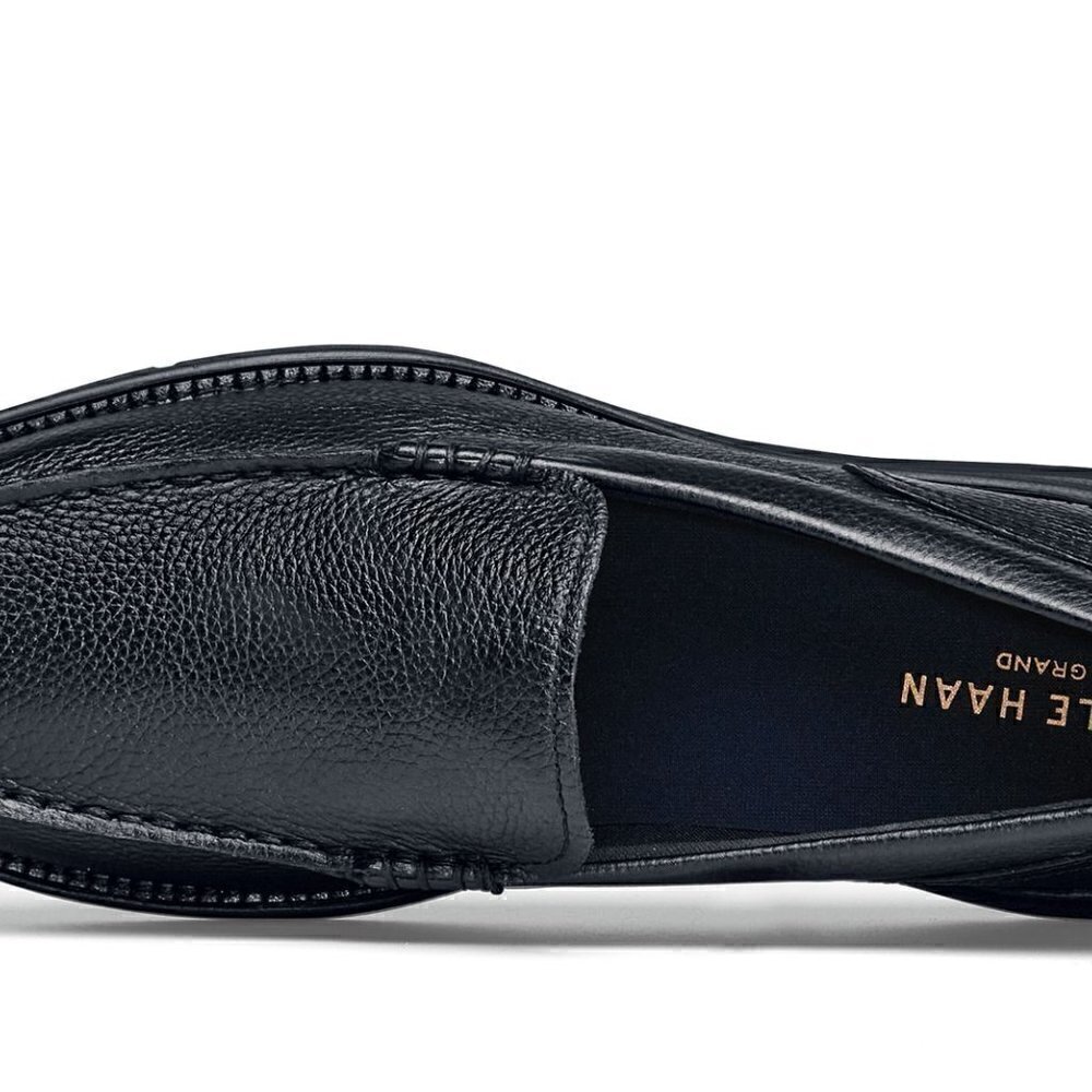 Cole Haan Mens Black Leather Loafers Size 10 - Picture 6 of 7